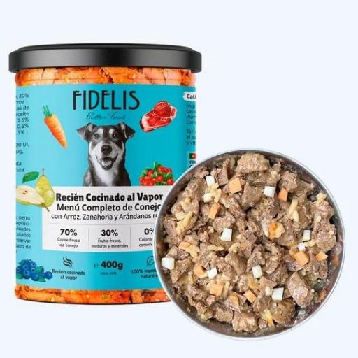 Alimento cocinado al vapor en tarro de vidrio para perros FIDELIS [0]