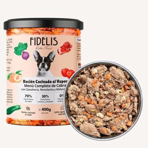 Alimento cocinado al vapor en tarro de vidrio para perros FIDELIS [1]