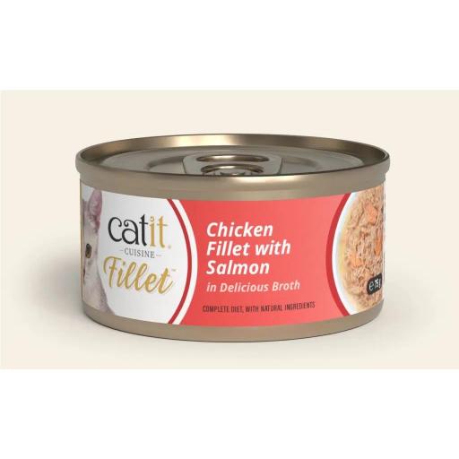 Alimento húmedo para gatos a base de pollo desmenuzado CATIT CUISINE FILLET