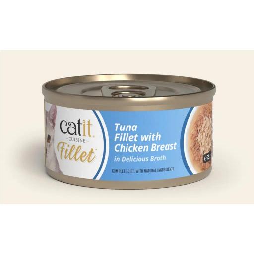 Alimento húmedo para gatos a base de atun desmenuzado CATIT CUISINE FILLET