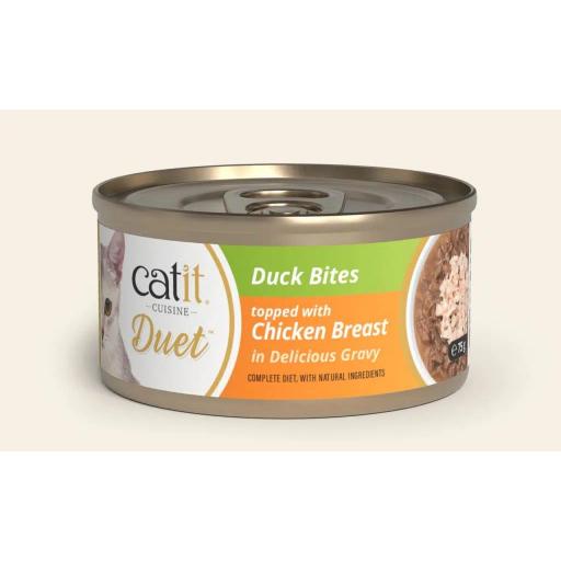 Alimento húmedo para gatos con doble textura o topping CATIT CUISINE DUO [1]