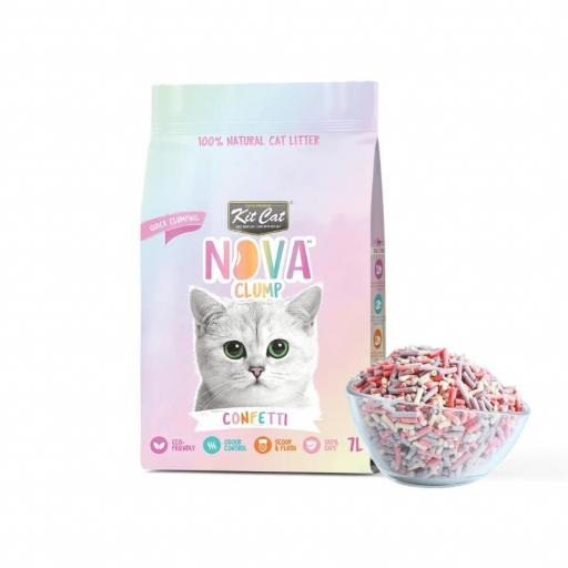 Arena aglomerante para gatos a base de fibras vegetales de guisante KITCAT NOVA CLUMP [2]