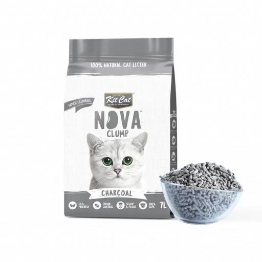 Arena aglomerante para gatos a base de fibras vegetales de guisante KITCAT NOVA CLUMP