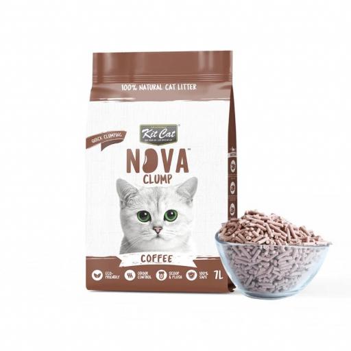 Arena aglomerante para gatos a base de fibras vegetales de guisante KITCAT NOVA CLUMP [3]