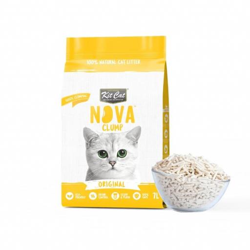 Arena aglomerante para gatos a base de fibras vegetales de guisante KITCAT NOVA CLUMP [6]