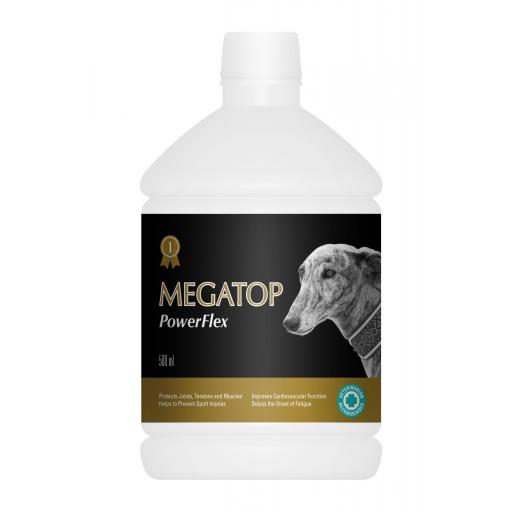 Suplemento nutricional para mejorar el rendimiento deportivo del perro MEGATOP POWERFLEX 500ml