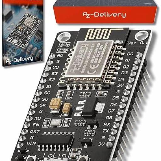 NodeMCU Lolin V3 Modulo ESP8266 ESP-12F WiFi con CH340 Tarjeta de Desarrollo WiFi 2.4 GHz Compatible con Arduino con E-Book Incluido! [0]