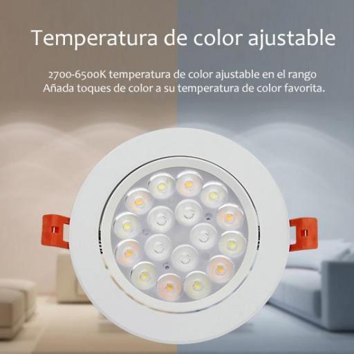 Downlight enfocable 9w RGB+CCT ,control remoto, app comp Alexa. [2]