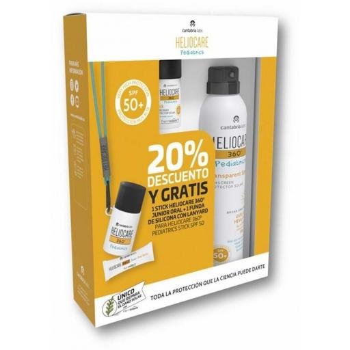  HELIOCARE 360 PEDIATRIC TRANSPARENT SPRAY SPF 50+ 200 ML + GRATIS HELIOCARE 360º PEDIATRICS SPF 50+ STICK 25 G