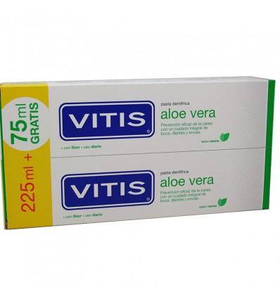 Vitis Aloe Vera Pasta dentífrica Duplo 2 x 150 ML (225 ML+ 75ML GRATIS sabor menta