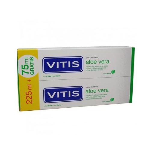 Vitis Aloe Vera Pasta dentífrica Duplo 2 x 150 ML (225 ML+ 75ML GRATIS sabor menta [0]