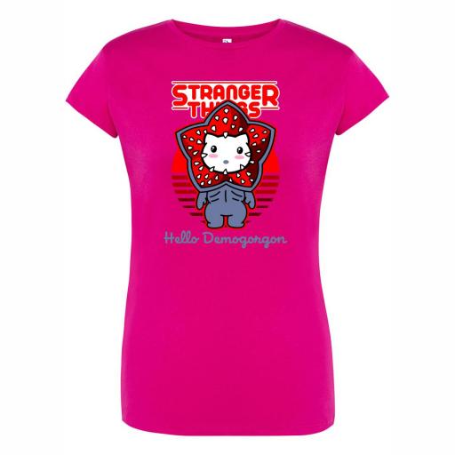 Camiseta Entallada STRANGER THINGS HELLO DEMO # 1659 [4]