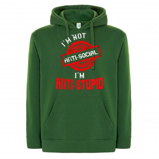 SUDADERA CON CAPUCHA No soy Anti Social # 1669 [2]