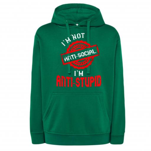 SUDADERA CON CAPUCHA No soy Anti Social # 1669 [7]
