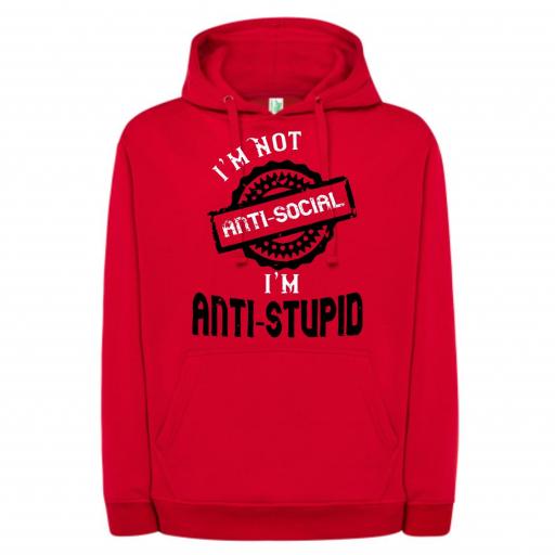 SUDADERA CON CAPUCHA No soy Anti Social # 1669 [5]