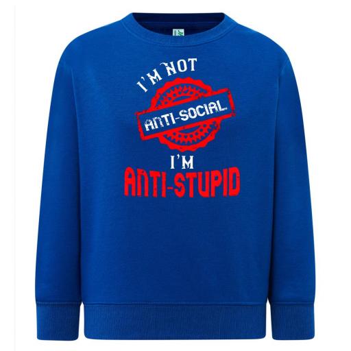 Sudadera Cuello Redondo No soy Anti Social # 1669 [3]