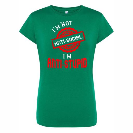 Camiseta Entallada Chica No soy Anti Social # 1669 [4]