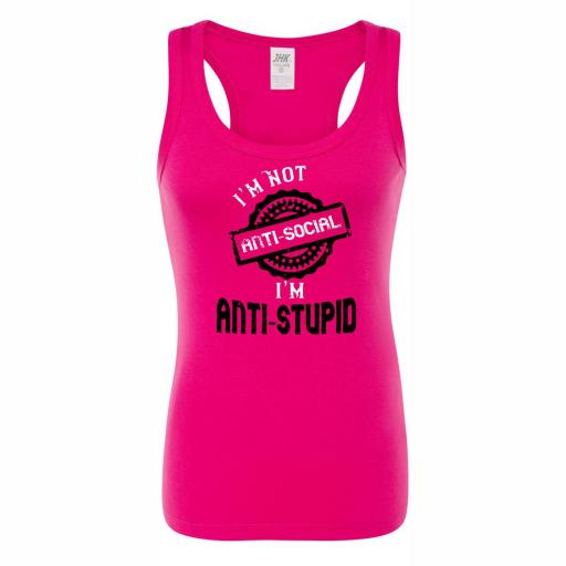 Camiseta Tirantes No soy Anti Social # 1669 [3]