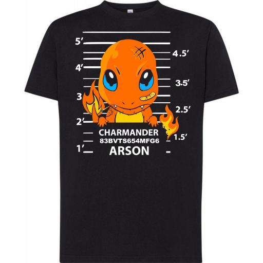 Camiseta 100% algodón _ Pokemon Charmander Arson