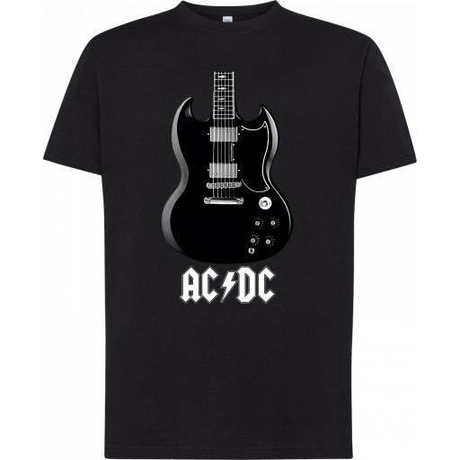 Camiseta ACDC Guitar back in black   - Manga corta y larga - 100% algodón [0]