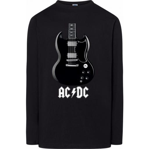 Camiseta ACDC Guitar back in black   - Manga corta y larga - 100% algodón [1]