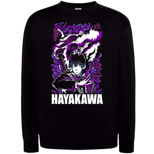 Sudadera Cuello Aki Hayakawa Chainsaw Man-  100% algodón