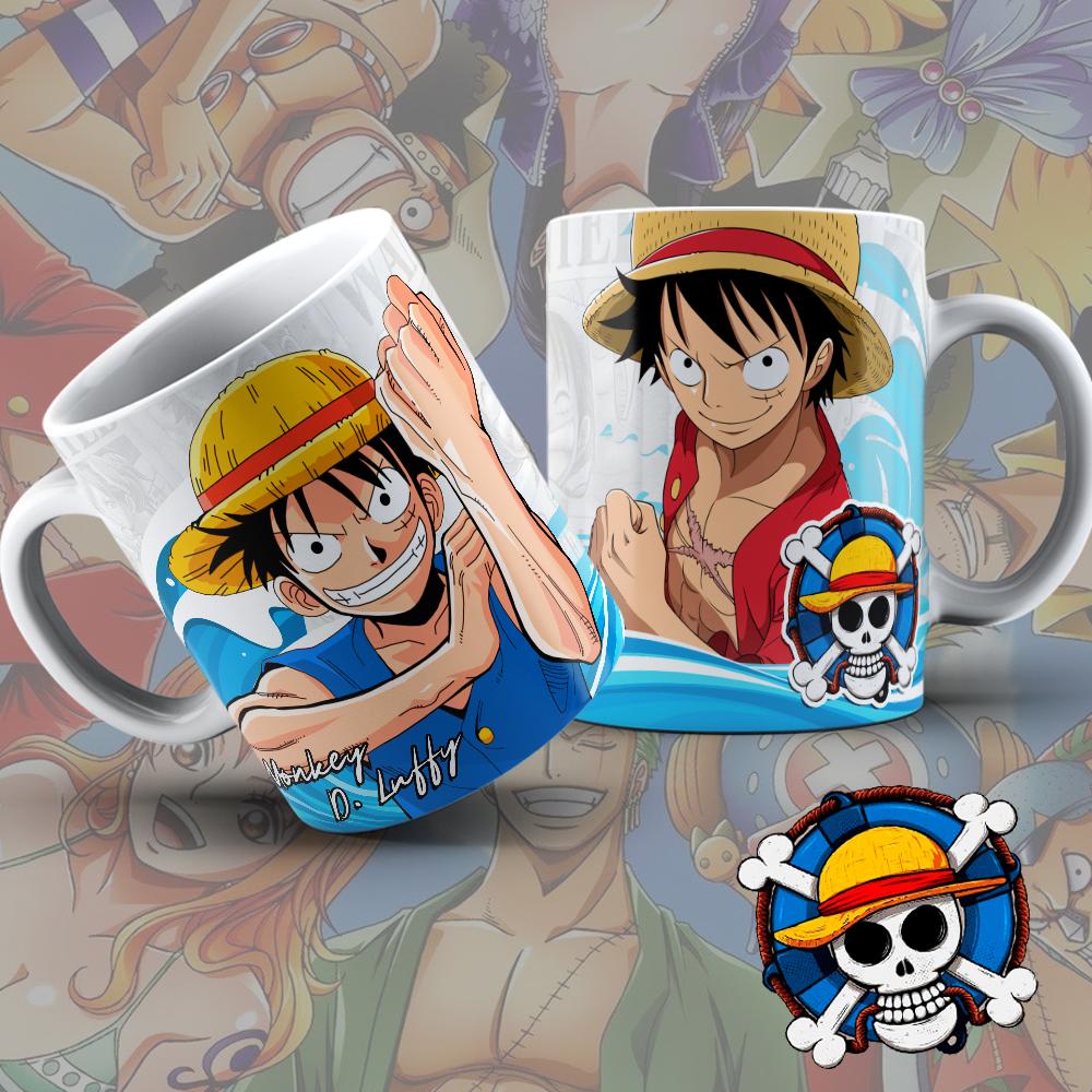 Taza One Piece. Grupo Taza con la imagen del grupo de personajes  protagonistas del manga-anime One Piece.