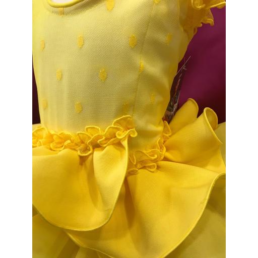 Vestido flamenca niña plumeti amarillo. [1]