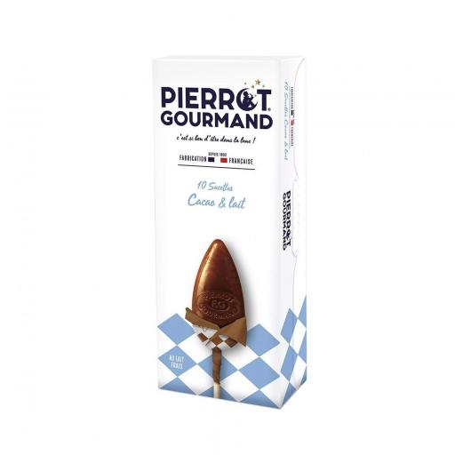 Caja de 10 piruletas Pierrot Gourmand Chocolate con leche