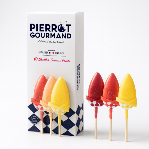 Caja de 10 piruletas Pierrot Gourmand Frutas