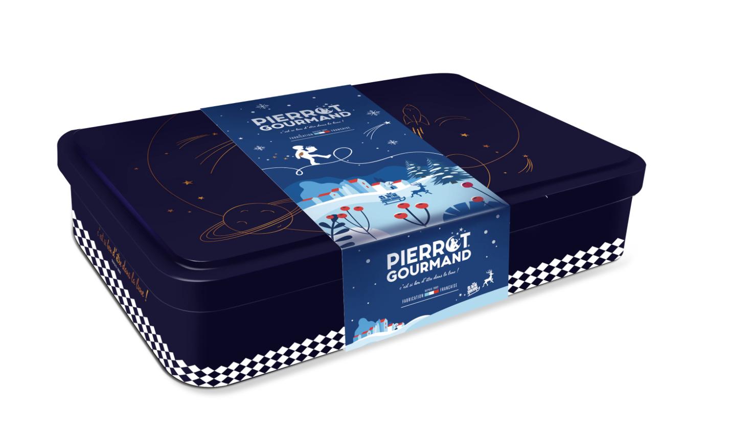 Caja metálica de Pierrot Gourmand con 20 piruletas