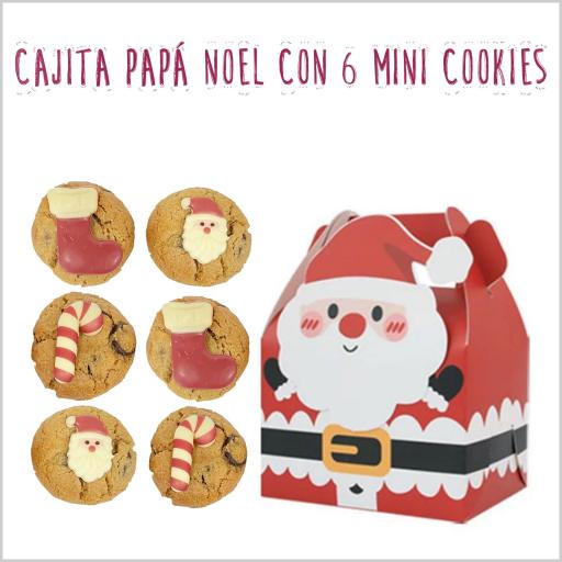 Cajita Papá Noel con 6 mini cookies