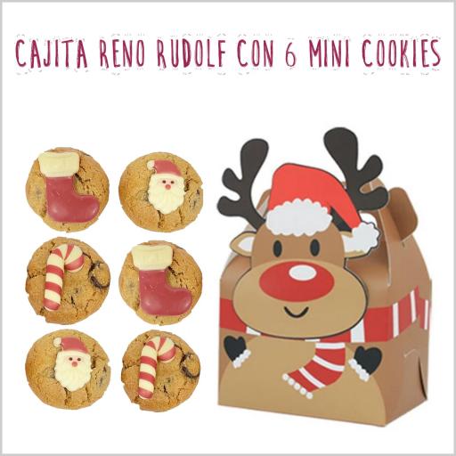 Cajita Reno Rudolf con 6 mini cookies