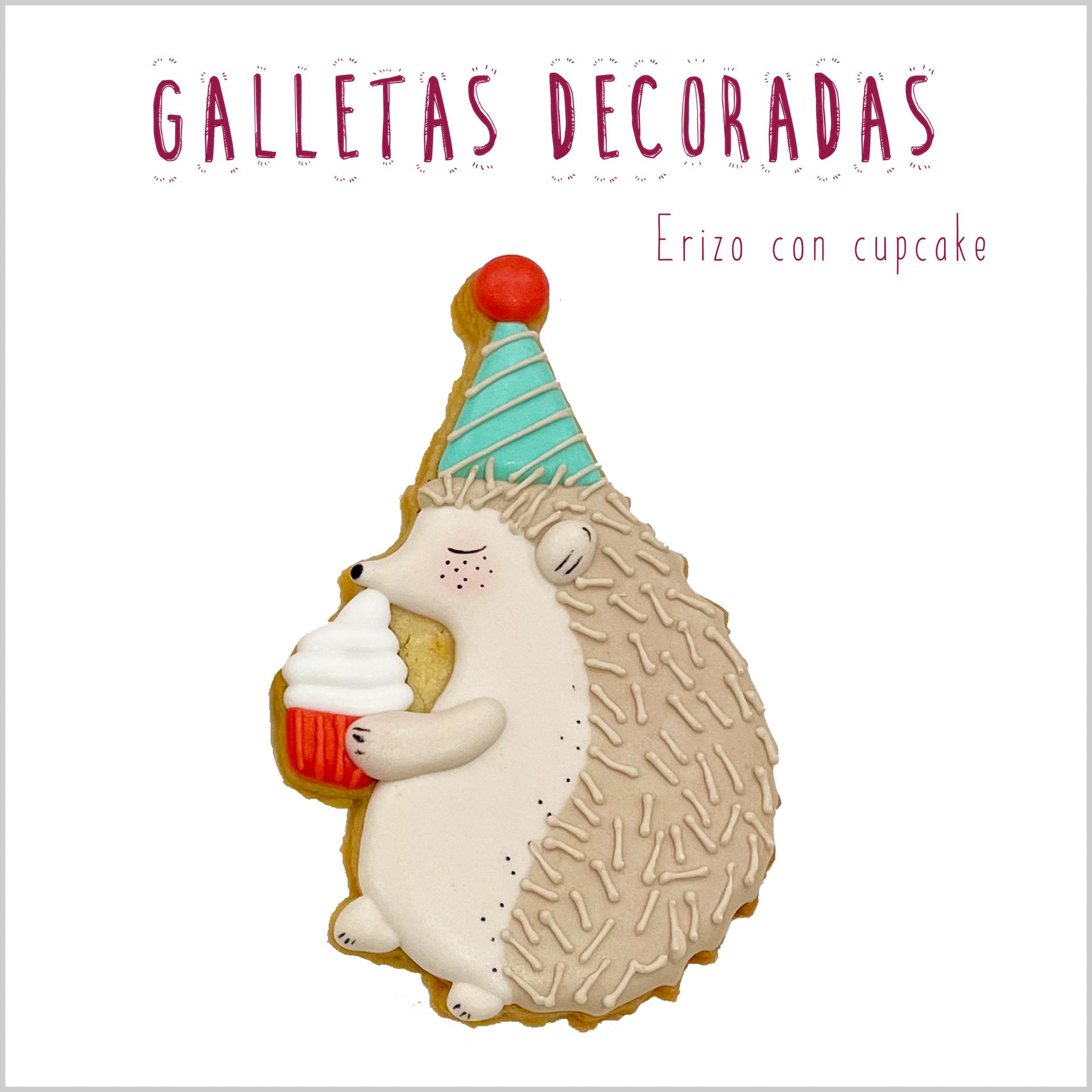Galleta Erizo con Cupcake