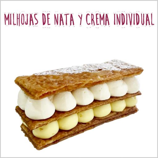 Milhojas de nata y crema