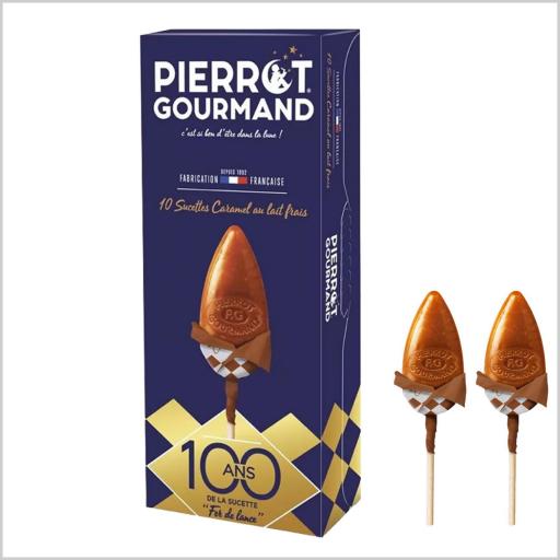 Caja de 10 piruletas Pierrot Gourmand Caramelo
