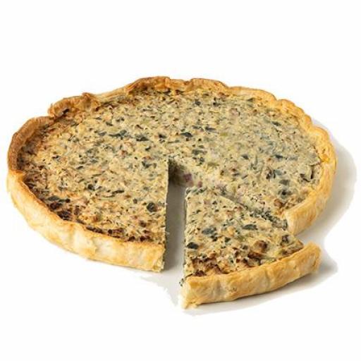 Quiche de puerros, jamón cocido y emmental