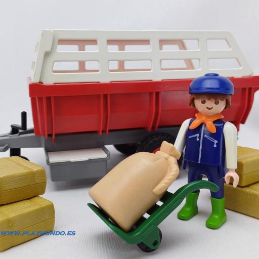 PLAYMOBIL 3719 REMOLQUE GRANJA (AÑO 1992 - 1993)