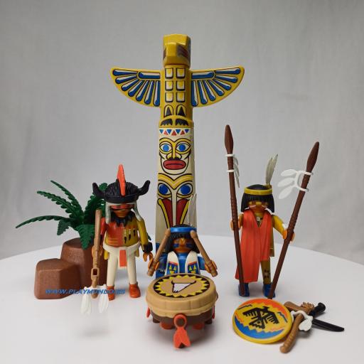 PLAYMOBIL 3873 INDIOS CON TOTEM (AÑO 1996) [0]