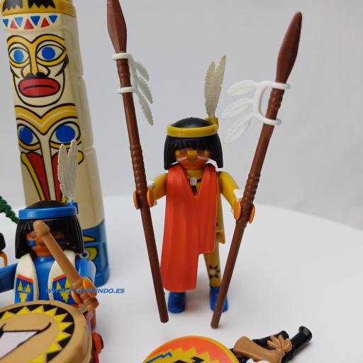 PLAYMOBIL 3873 INDIOS CON TOTEM (AÑO 1996) [4]
