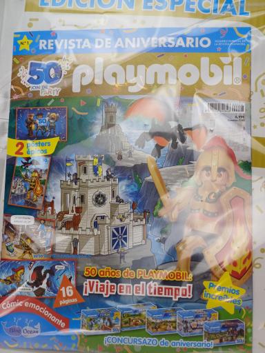 PLAYMOBIL REVISTA 50 ANIVERARIO Nº1 BLUE  CABALLERO MEDIEVAL Y DRAGON  ( JUNIO 2024) EDICION ESPECIAL [1]