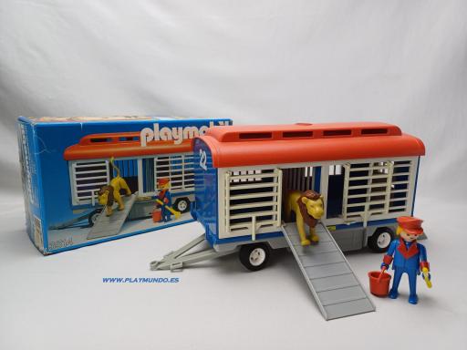 PLAYMOBIL 3514 REMOLQUE DEL CIRCO CON LEON Y DOMADOR (AÑO 1979 - 1984)