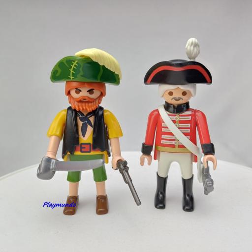 PLAYMOBIL 4127 DUO PACK  SOLDADO Y PIRATAS (AÑO 2011)