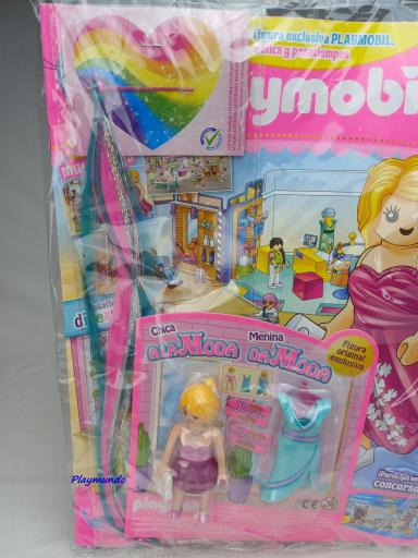 PLAYMOBIL REVISTA PINK Nº56 CHICA A LA MODA  (AGOSTO 2024) Con figura y accesorio para el pelo. [2]