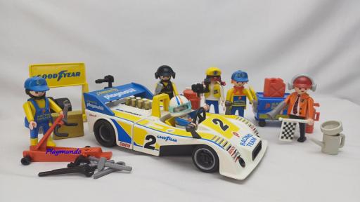 PLAYMOBIL 3738 COCHE DE CARRERAS con EQUIPO ( AÑO 1992) [0]