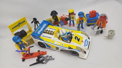 PLAYMOBIL 3738 COCHE DE CARRERAS con EQUIPO ( AÑO 1992) [1]