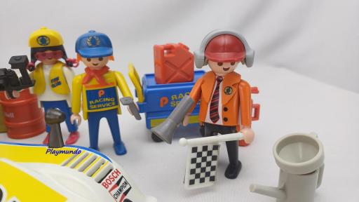 PLAYMOBIL 3738 COCHE DE CARRERAS con EQUIPO ( AÑO 1992) [4]