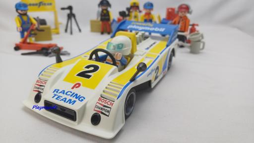 PLAYMOBIL 3738 COCHE DE CARRERAS con EQUIPO ( AÑO 1992) [5]