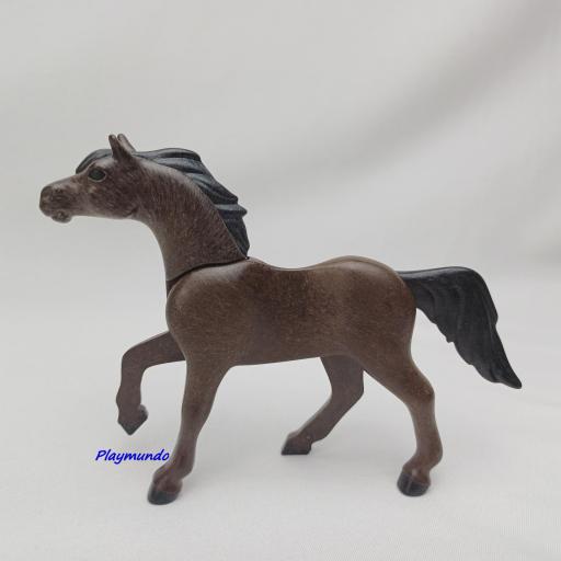 PLAYMOBIL CABALLO  MARRON OSCURO MOD022