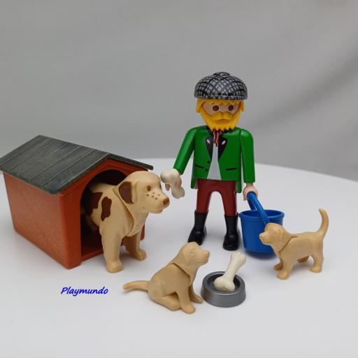 PLAYMOBIL 3005 HOMBRE CON PERROS (AÑO 1998 - 2005)